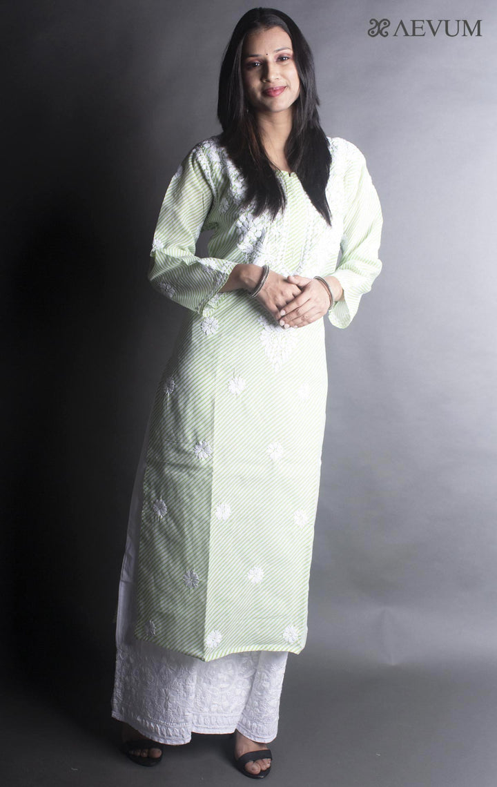 Hand Embroidered Lucknowi Chikankari Kurti - 9358 - AEVUM