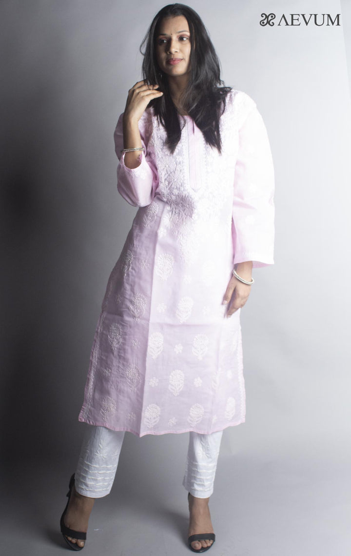 Hand Embroidered Lucknowi Chikankari Kurti - 9377 Kurti Silk Thread   