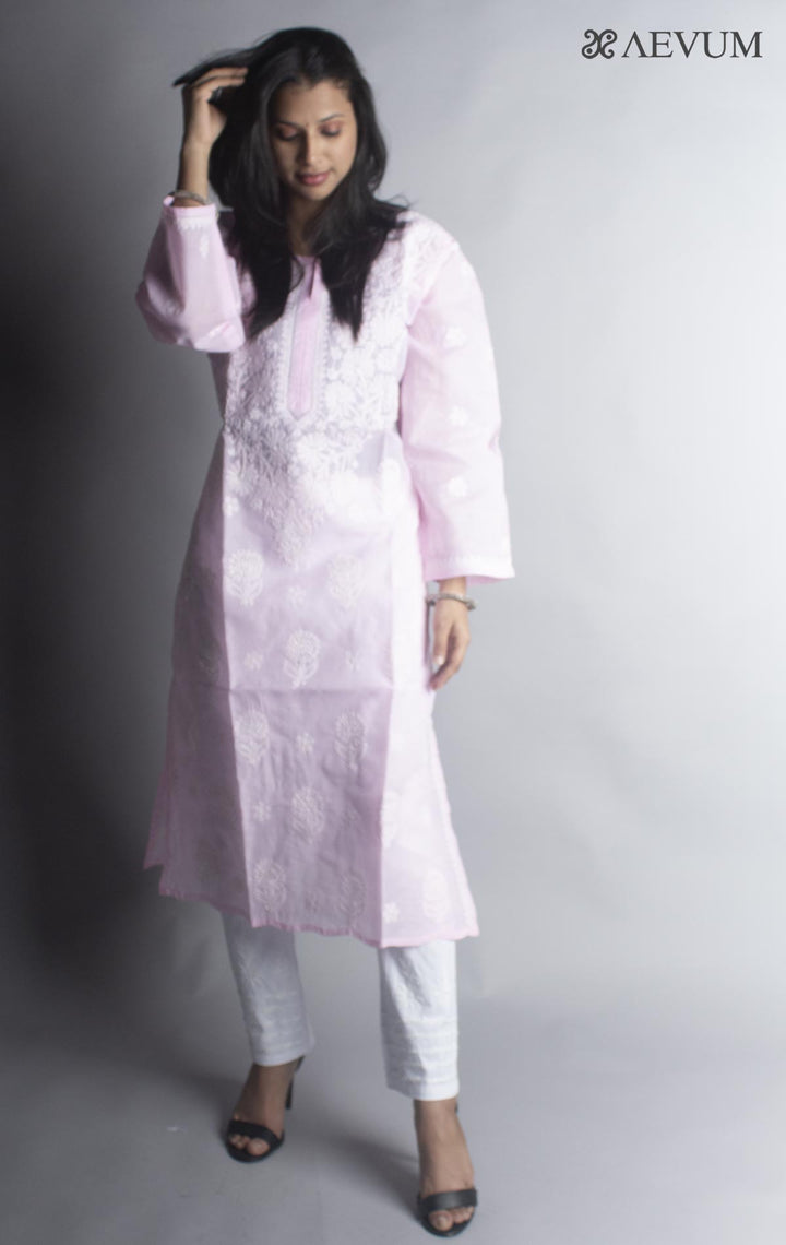 Hand Embroidered Lucknowi Chikankari Kurti - 9377 Kurti Silk Thread   