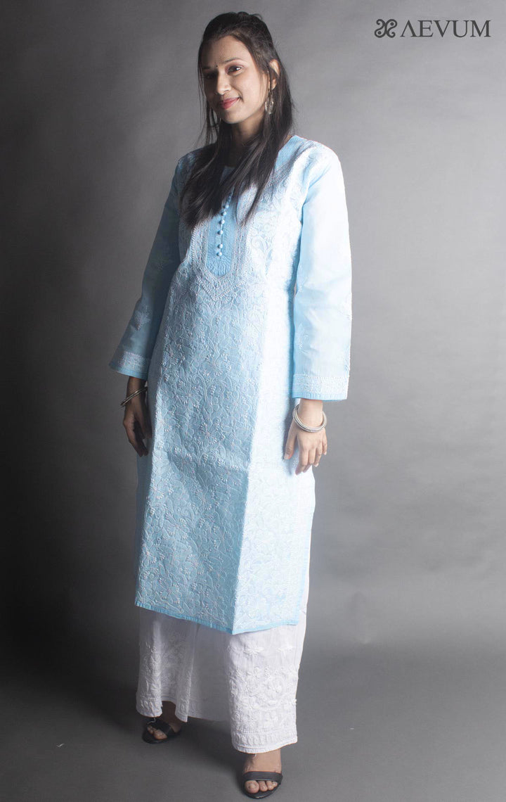 Hand Embroidered Lucknowi Chikankari Kurti - 9395 Kurti Silk Thread   