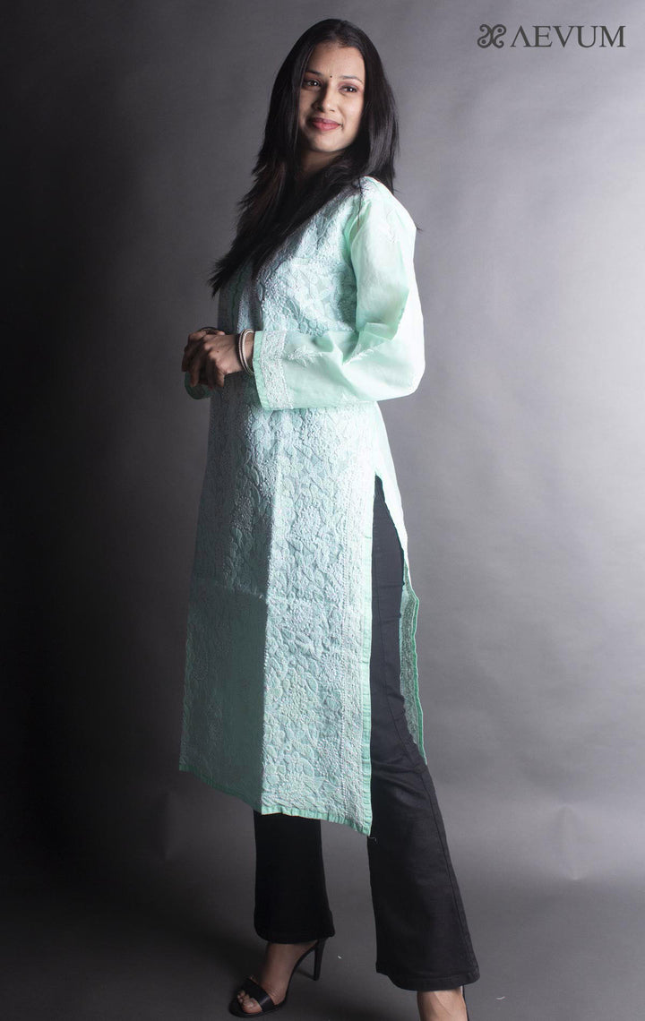 Hand Embroidered Lucknowi Chikankari Kurti - 9397 Kurti Silk Thread   