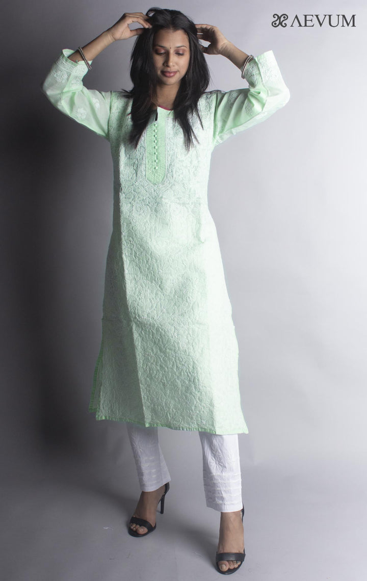 Hand Embroidered Lucknowi Chikankari Kurti - 9398 Kurti Silk Thread   