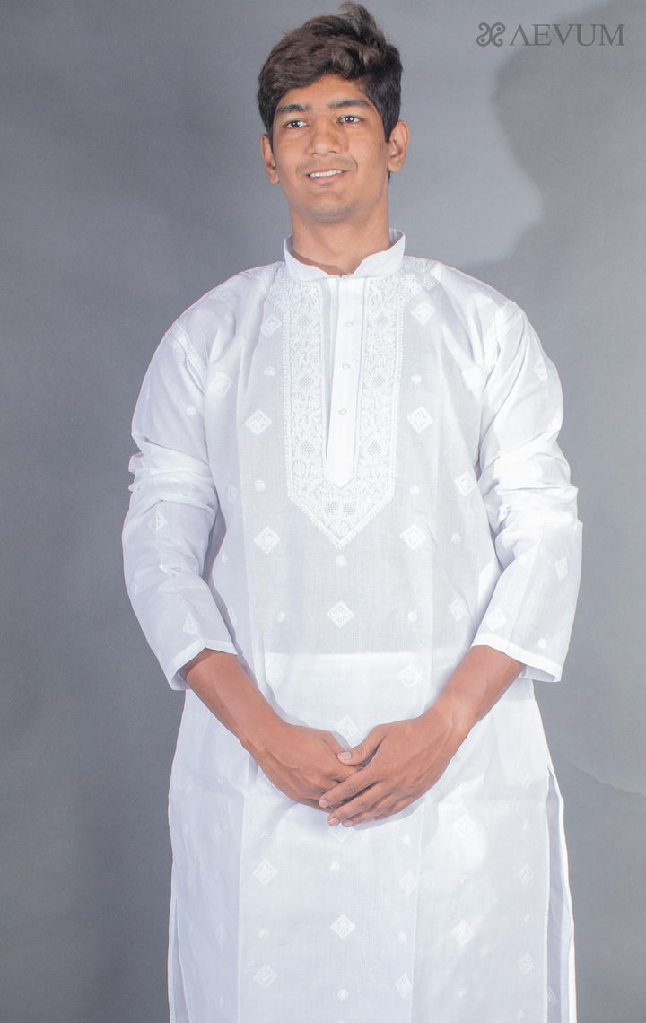 Hand Crafted Chikankari Kurta Set - 9435 - AEVUM