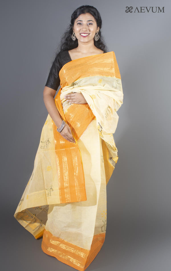 Shakuntala Embroidery Bengal Cotton Tant Saree - 9478 Saree Riya's Collection   