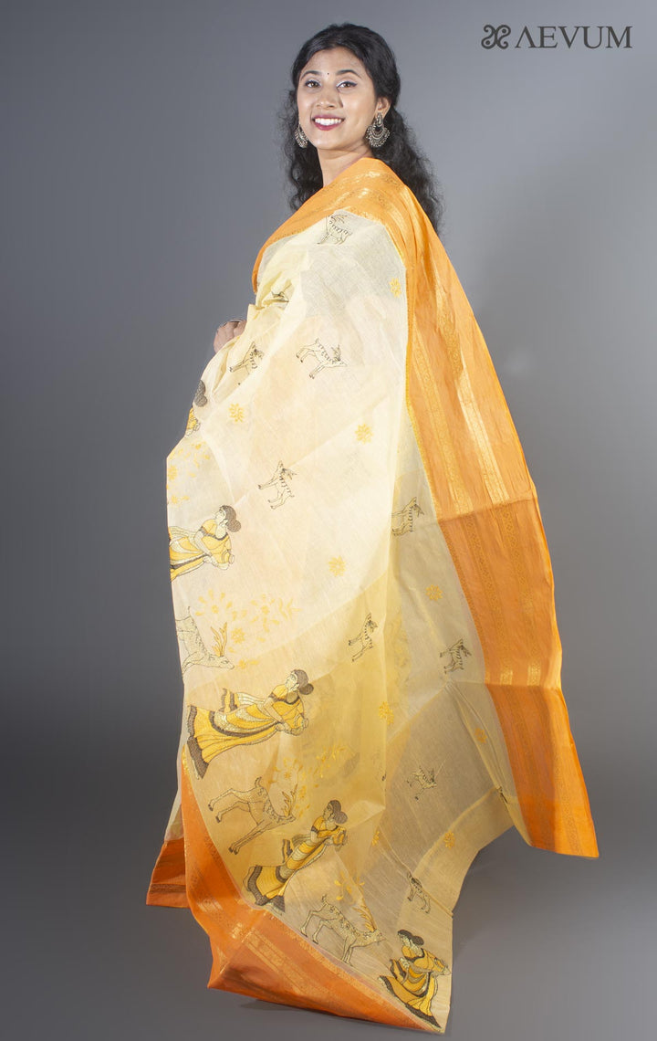 Shakuntala Embroidery Bengal Cotton Tant Saree - 9478 - AEVUM