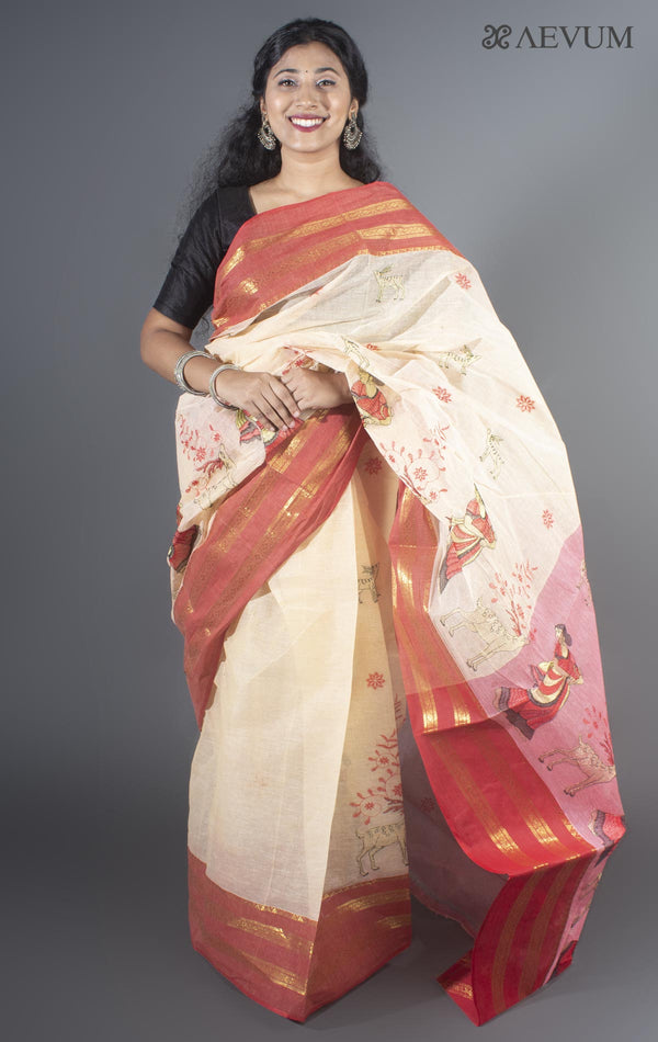 Shakuntala Embroidery Bengal Cotton Tant Saree - 9485 Saree Riya's Collection   