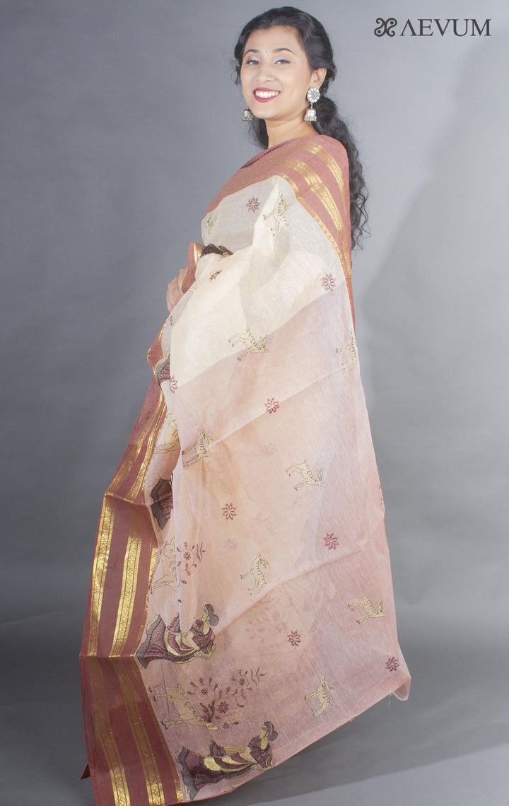 Shakuntala Embroidery Bengal Cotton Tant Saree - 9488 Saree Riya's Collection   