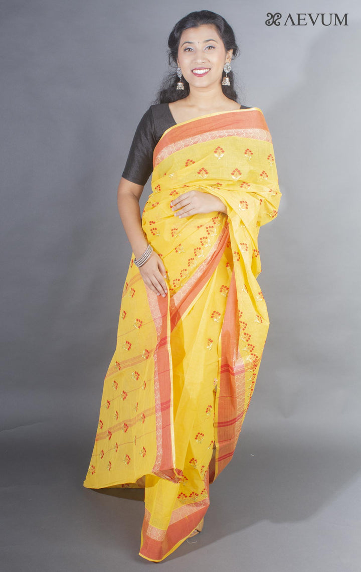 Bengal Cotton Tant Saree with Embroidery - 9489 Saree AEVUM