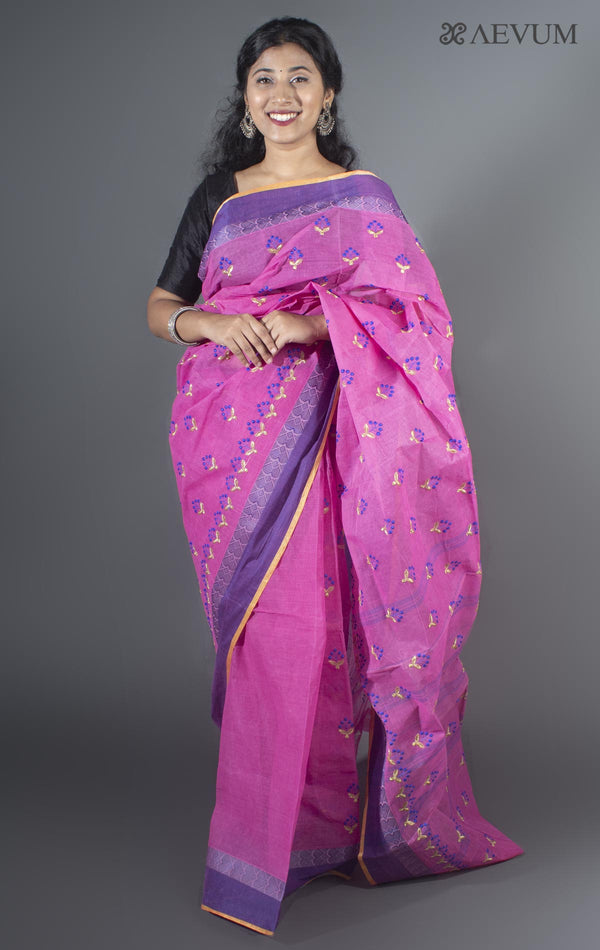 Bengal Cotton Tant Saree with Embroidery - 9491 - AEVUM