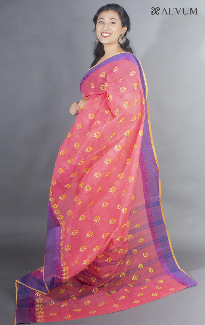 Bengal Cotton Tant Saree with Embroidery - 9492 - AEVUM