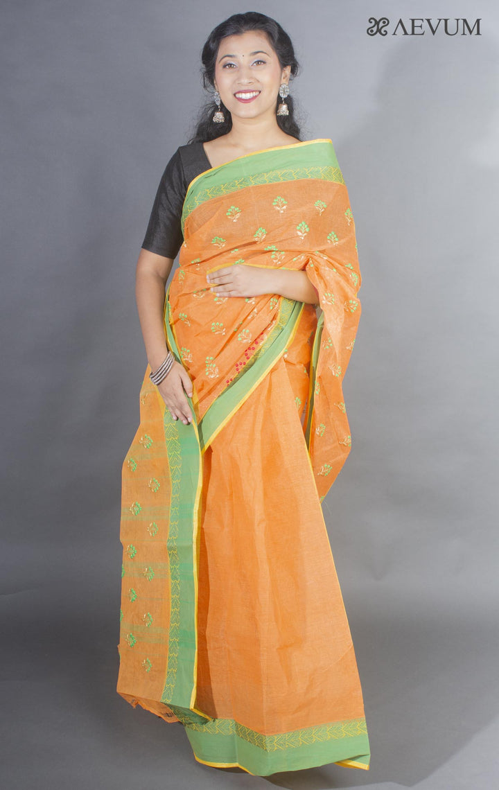 Bengal Cotton Tant Saree with Embroidery - 9494 - AEVUM