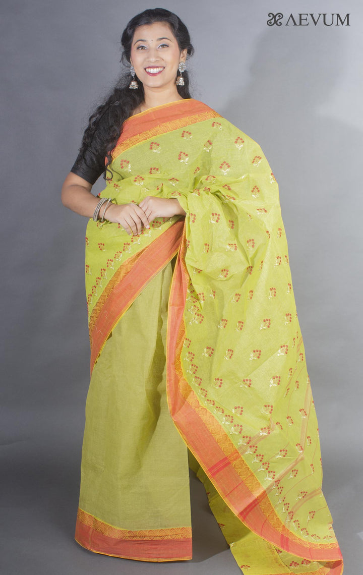 Bengal Cotton Tant Saree with Embroidery - 9495 Saree AEVUM