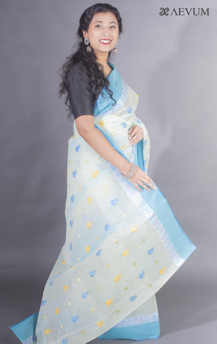 Bengal Cotton Tant Saree with Embroidery - 9499 - AEVUM