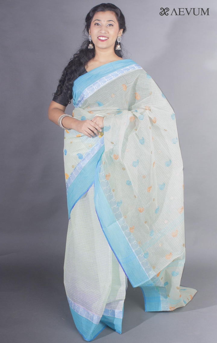 Bengal Cotton Tant Saree with Embroidery - 9499 - AEVUM