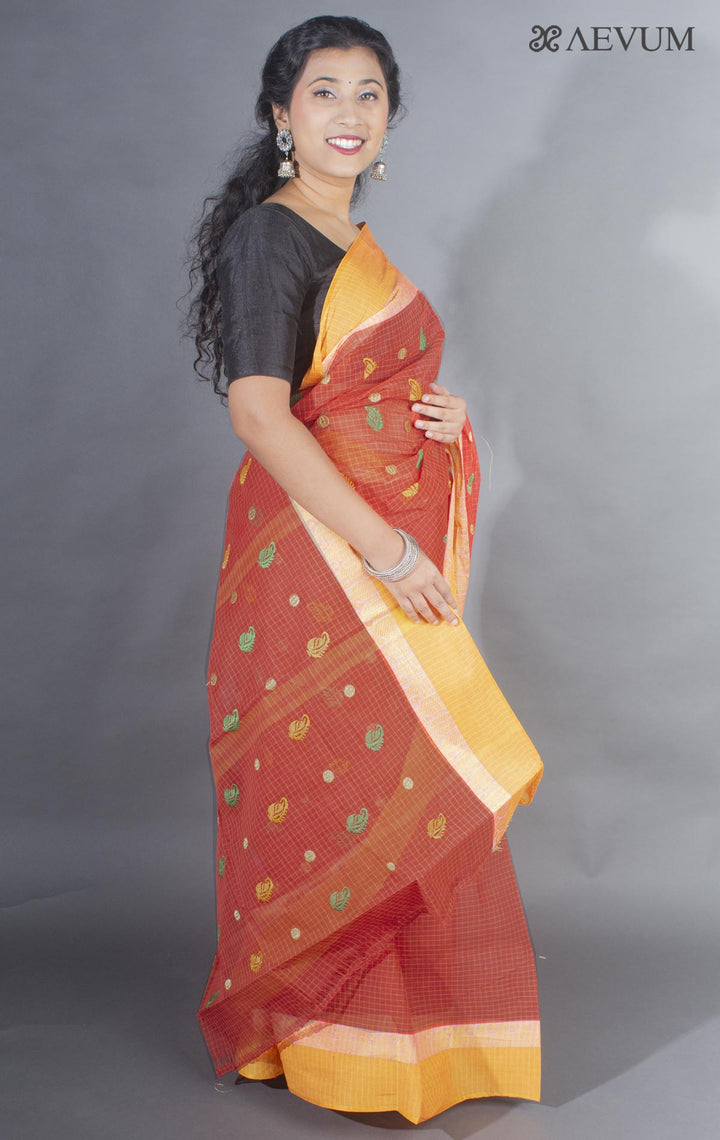Bengal Cotton Tant Saree with Embroidery - 9500 Saree AEVUM