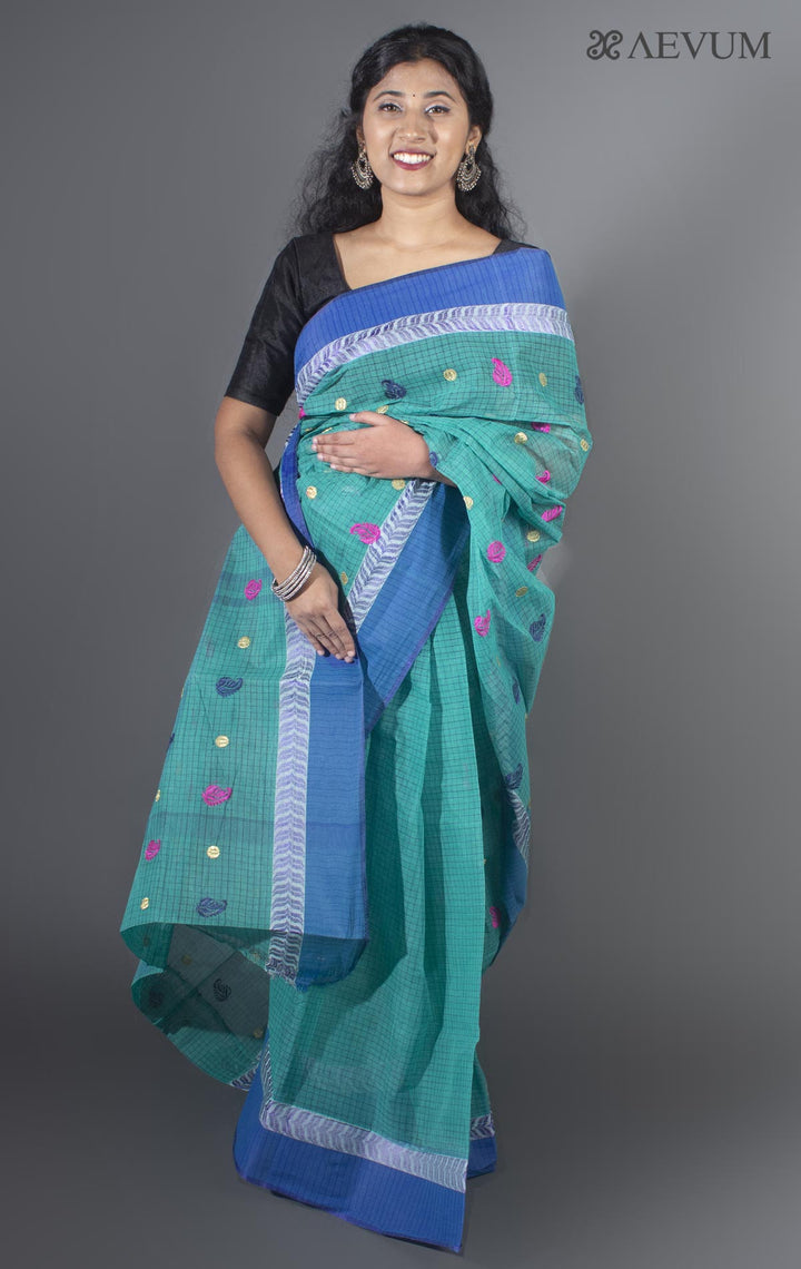 Bengal Cotton Tant Saree with Embroidery - 9501 - AEVUM