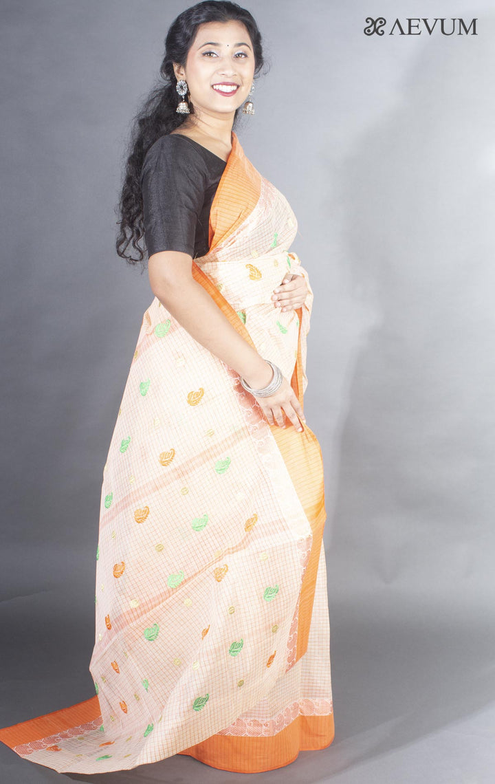 Bengal Cotton Tant Saree with Embroidery - 9502 - AEVUM
