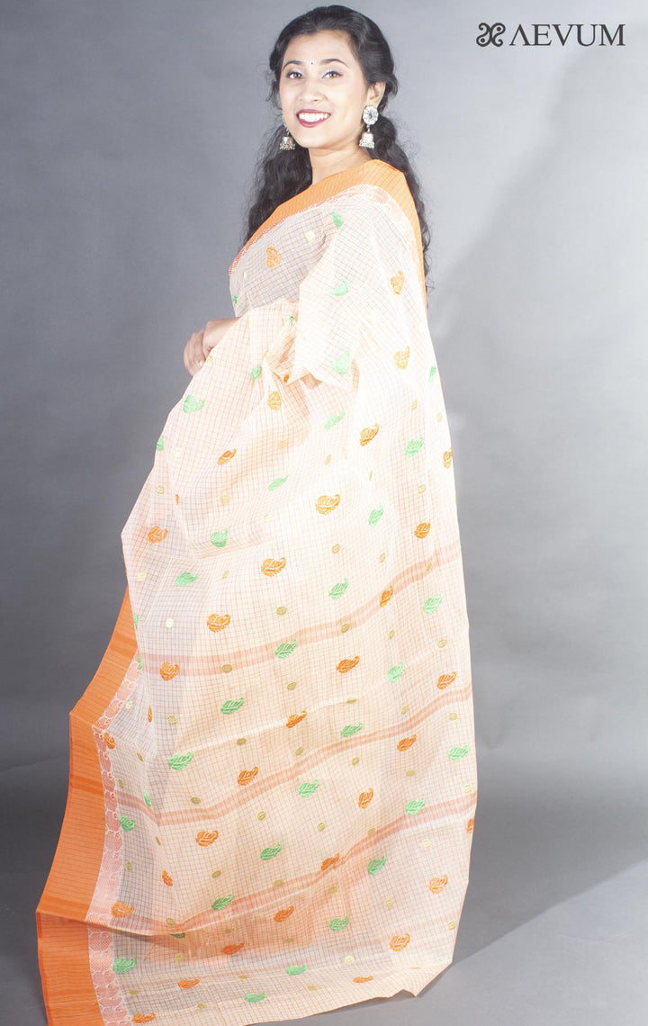 Bengal Cotton Tant Saree with Embroidery - 9502 - AEVUM