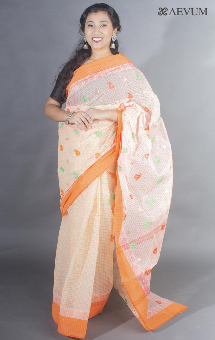 Bengal Cotton Tant Saree with Embroidery - 9502 - AEVUM