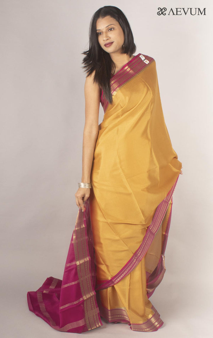 Mysore Silk Saree with Silk Mark - 9805 - AEVUM