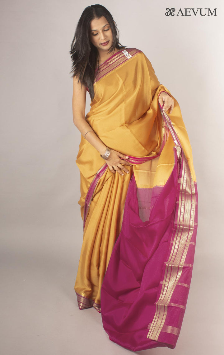 Mysore Silk Saree with Silk Mark - 9805 - AEVUM