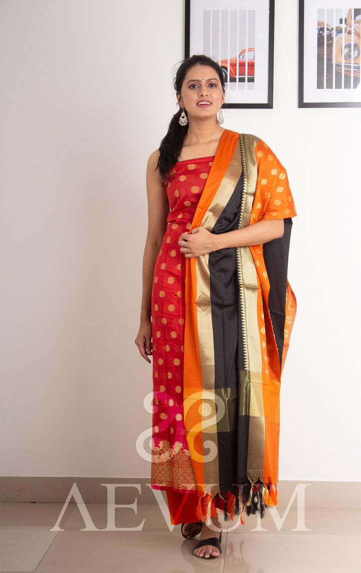 Unstitched Banarasi Silk Kurta Set - 0266 Dress Material Aditri   