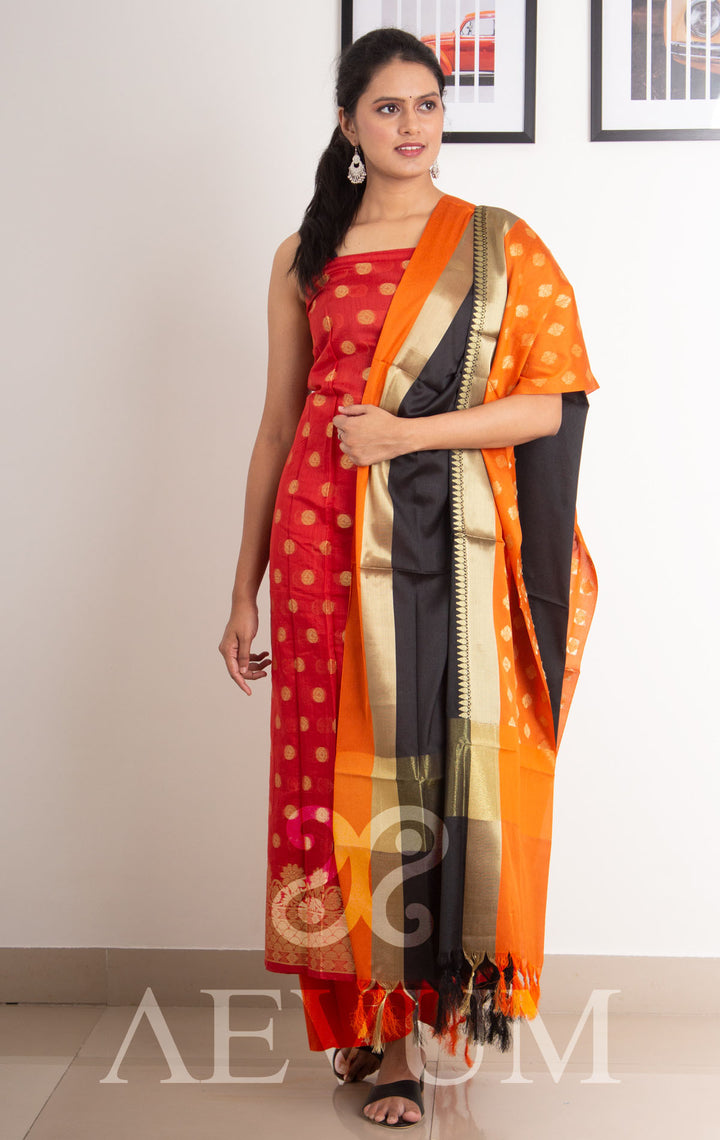 Unstitched Banarasi Silk Kurta Set - 0266 Dress Material Aditri   