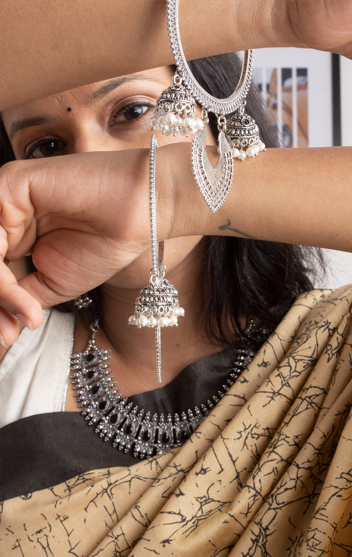 Oxidised Jumka Bangle, set of two - 0188 Jewellery Ozanoo   