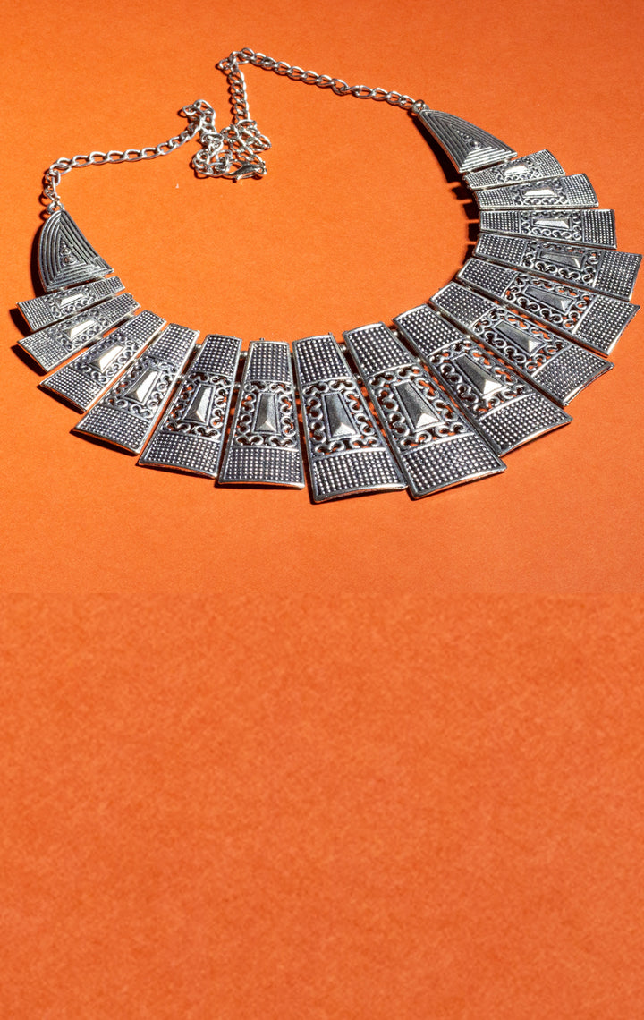 Oxidised Choker Necklace - 0204 Jewellery Ozanoo   