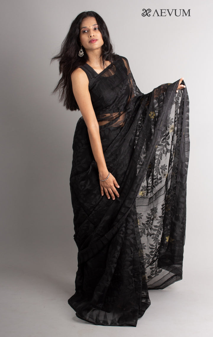 Soft Dhakai Jamdani Saree without Blouse Piece - 0512 - AEVUM