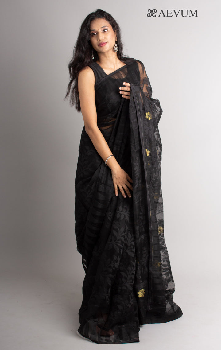 Soft Dhakai Jamdani Saree without Blouse Piece - 0512 - AEVUM