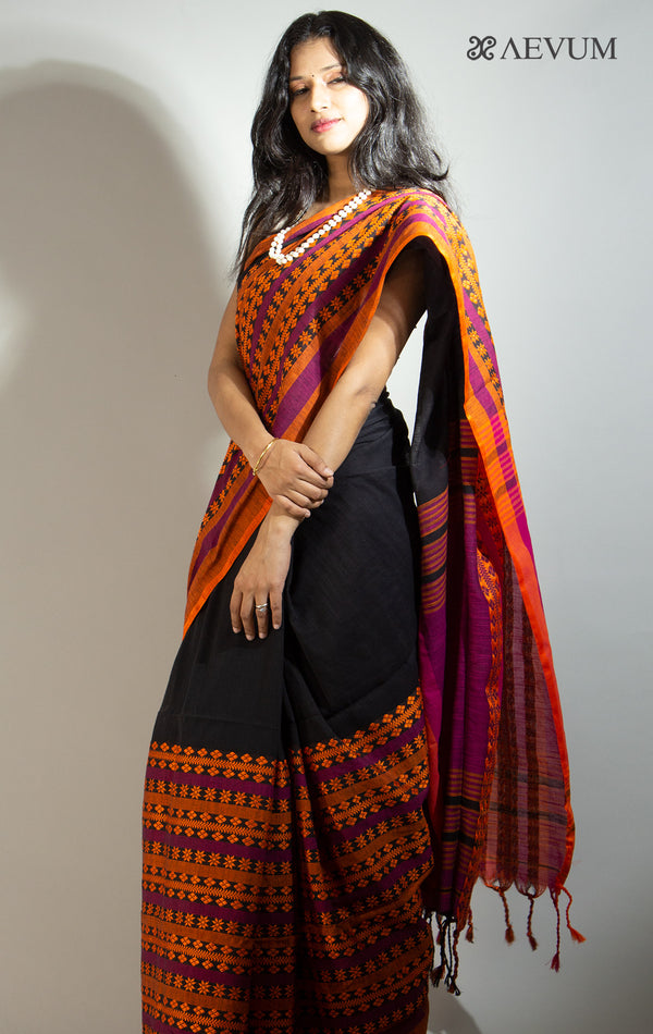 Begampuri Bengal Cotton Saree with Skirt Border - 0027 Saree AEVUM 2   