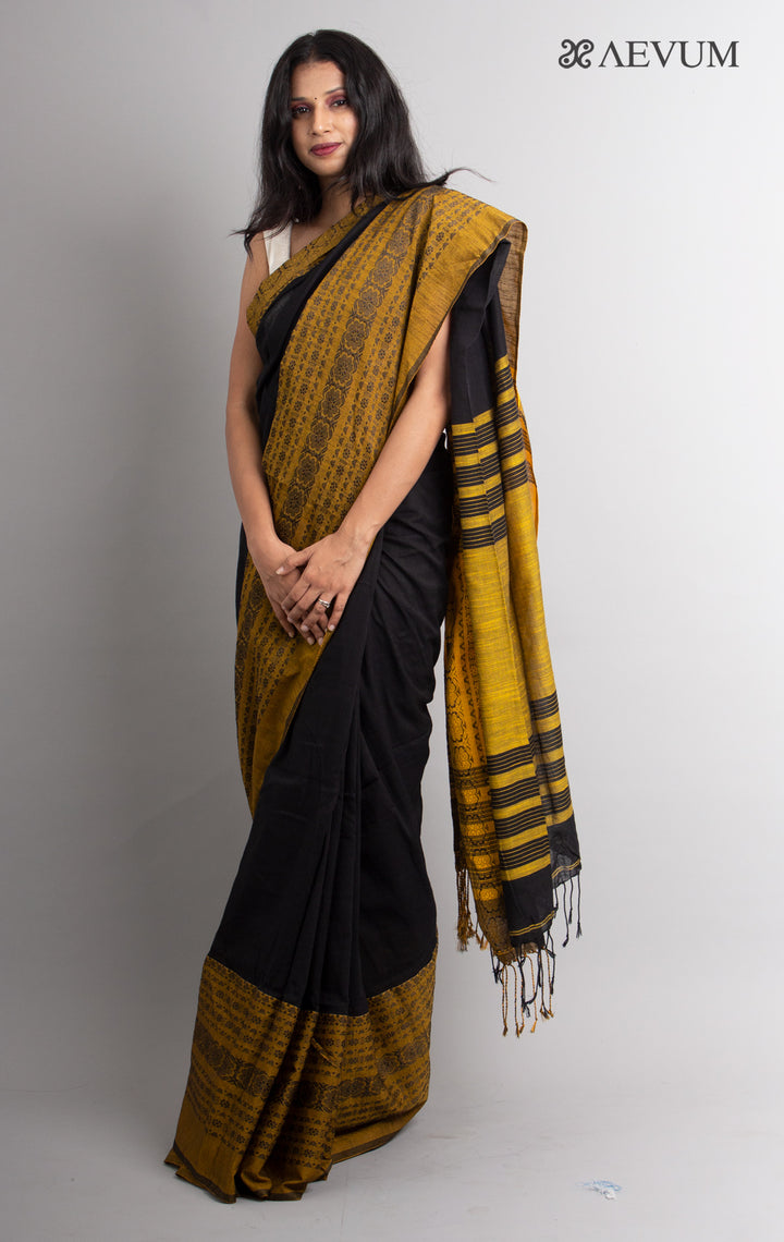 Begampuri Bengal Cotton Saree with Broad Border - 0494 - AEVUM