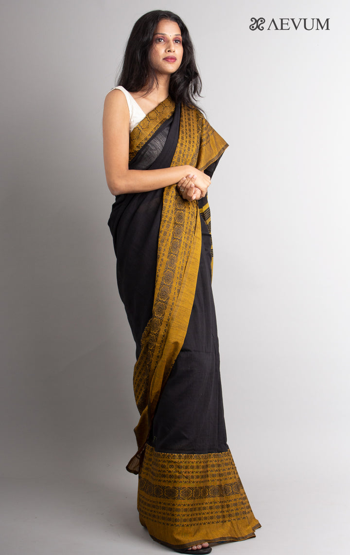 Begampuri Bengal Cotton Saree with Broad Border - 0494 - AEVUM