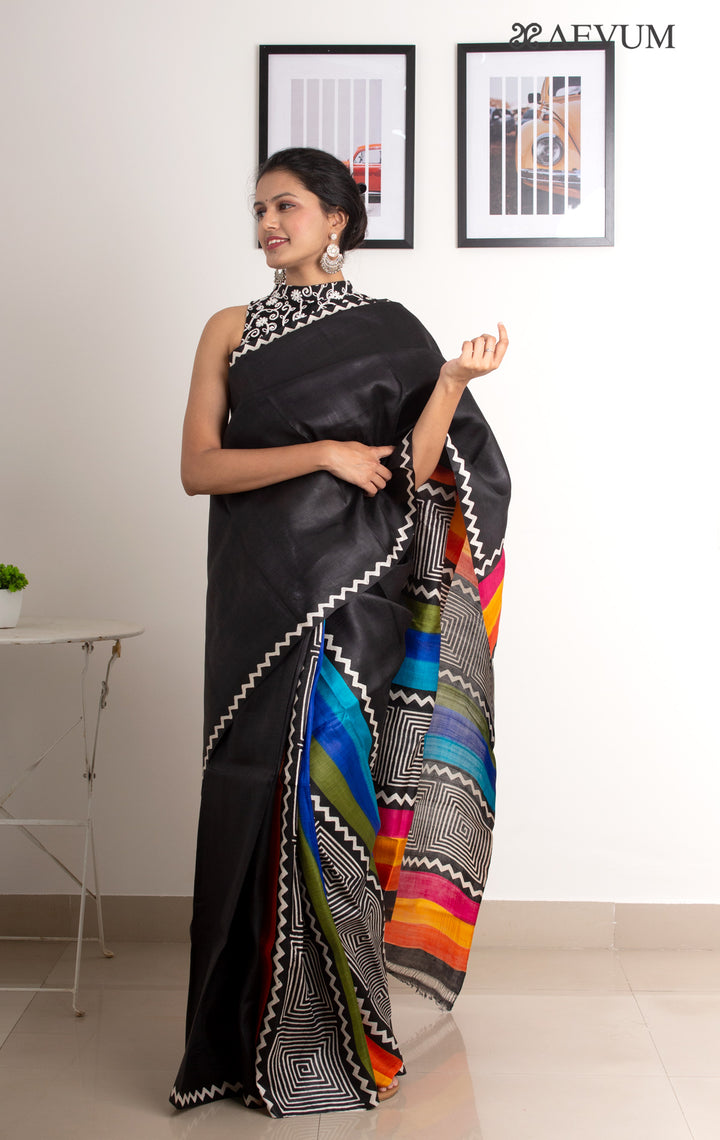Bishnupur Hand Painted Pure Silk Saree with Silk Mark & Blouse Piece - 0246 Saree Riya's Collection   