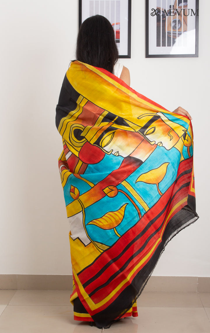 Bishnupur Hand Painted Pure Silk Saree with Silk Mark & Blouse Piece - 0247 Saree AEVUM