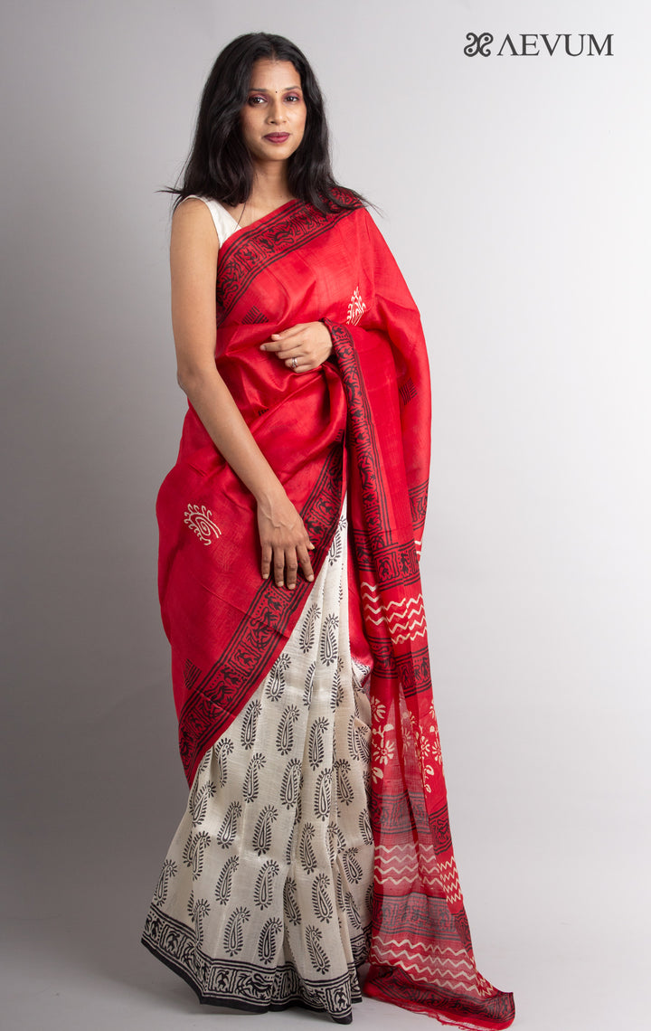 Three Ply Murshidabad  Pure Silk - 0283 Saree Riya's Collection   