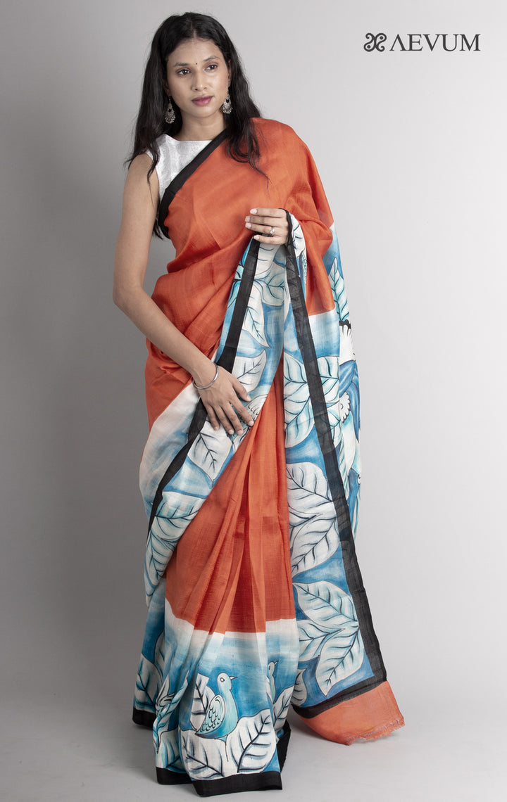 Bishnupur Hand Painted Pure Silk Saree with Silk Mark & Blouse Piece - 0307 Saree Riya's Collection   