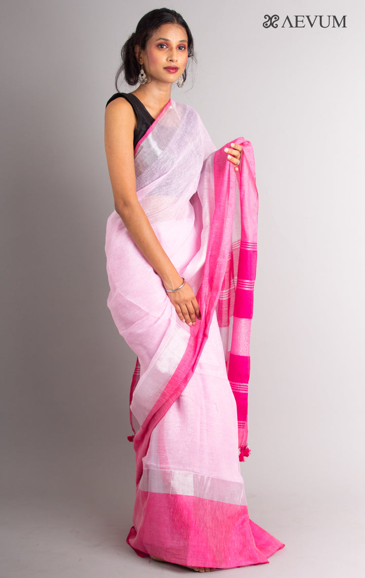 Pure Linen Mahapar Saree with Blouse Piece - 0301 - AEVUM