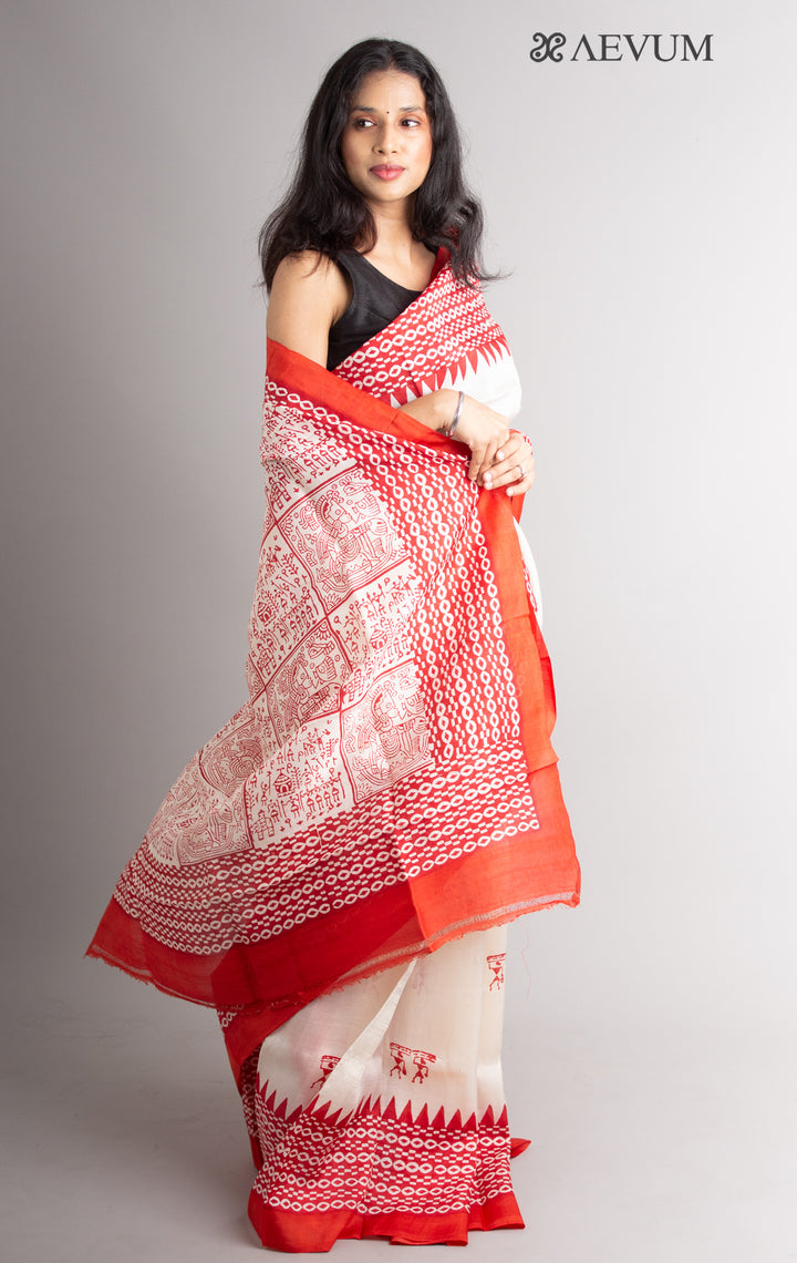 Three Ply Murshidabad  Pure Silk With Silk Mark - 0348 Saree Riya's Collection   