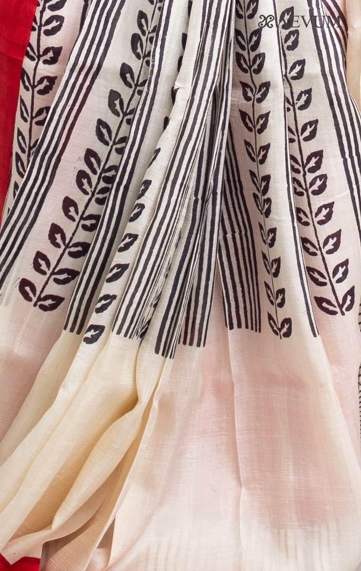 Three Ply Murshidabad Pure Silk Saree with Blouse Piece - 0356 - AEVUM
