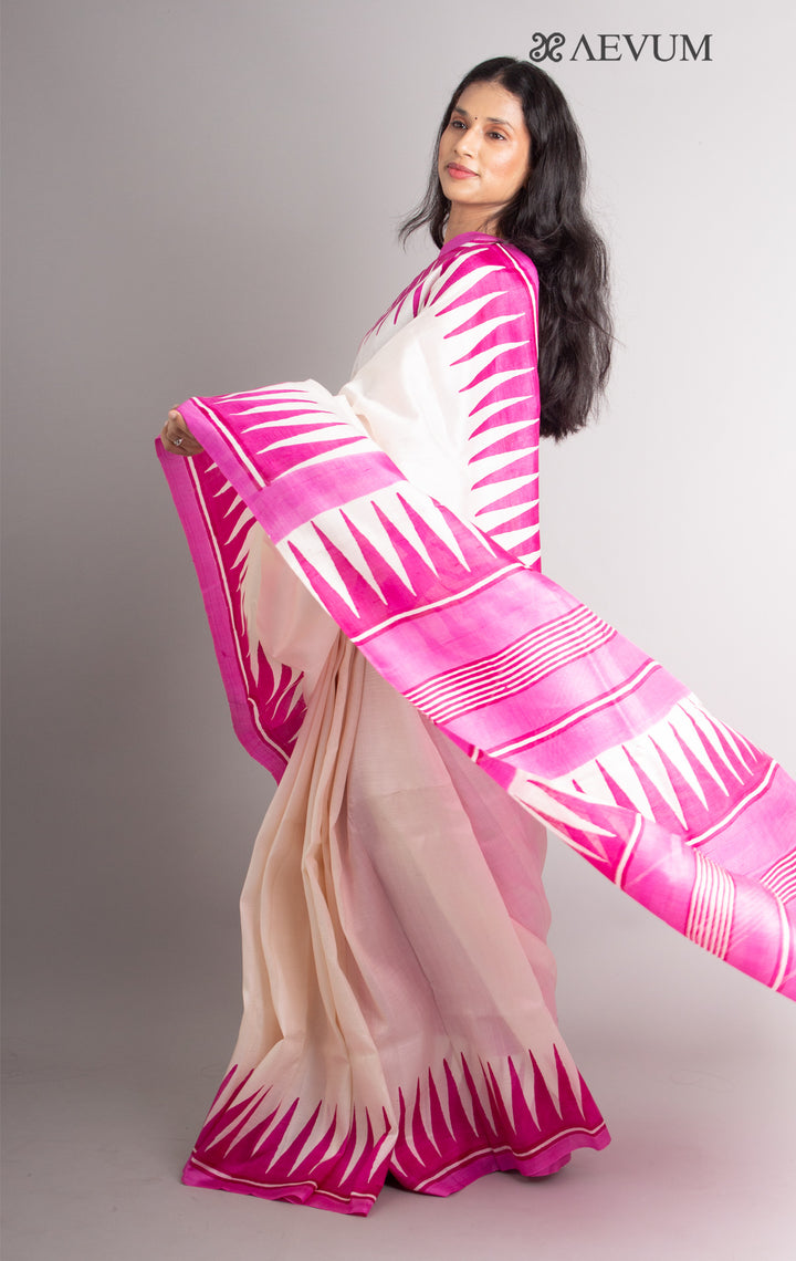 Three Ply Murshidabad  Pure Silk With Silk Mark and Blouse Piece - 0357 - AEVUM