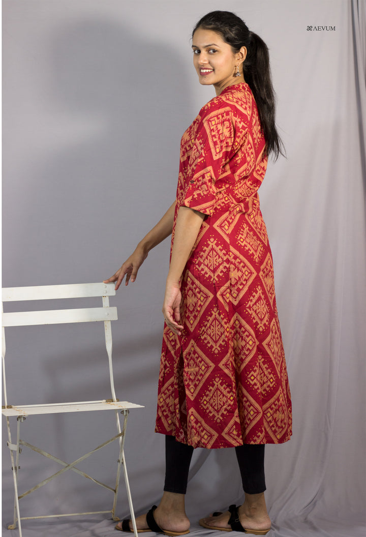 Cotton printed Kurti in Maroon Colour - 0067 Kurti AEVUM