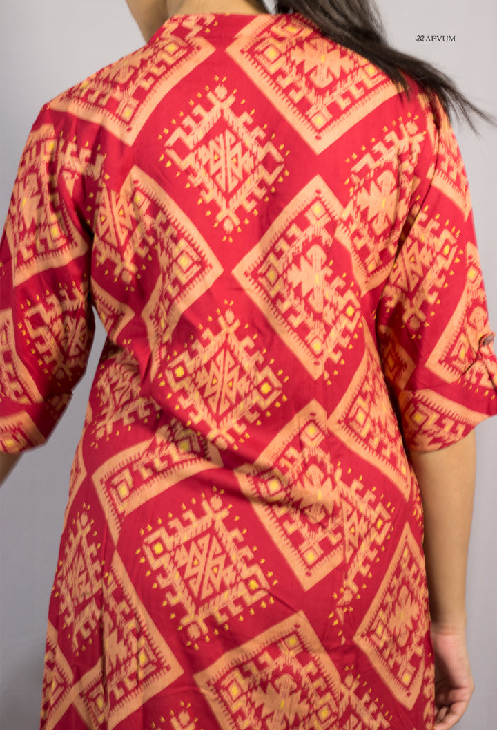 Cotton printed Kurti in Maroon Colour - 0067 Kurti AEVUM