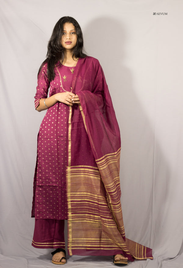 Art Silk Kurta with Palazzo and Dupatta - 0093 Kurti Palazzo AEVUM 2   