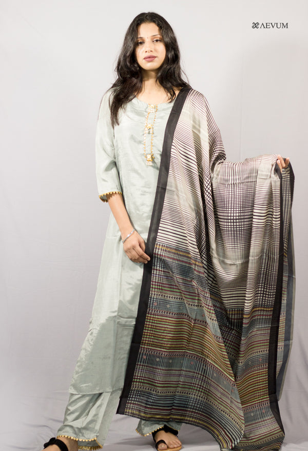 Art Silk Kurta and Palazzo set with Dupatta - 0125 Kurti Palazzo AEVUM 2   