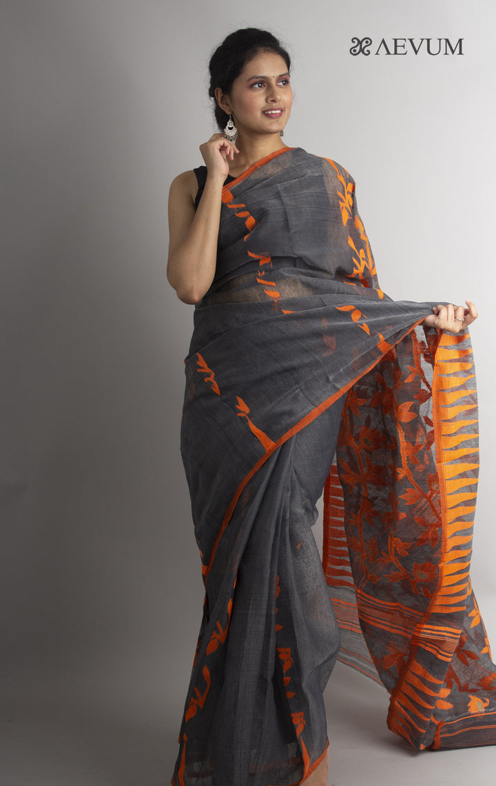 Pati Lata Gap Jamdani without Blouse Piece - 0392 Saree AEVUM