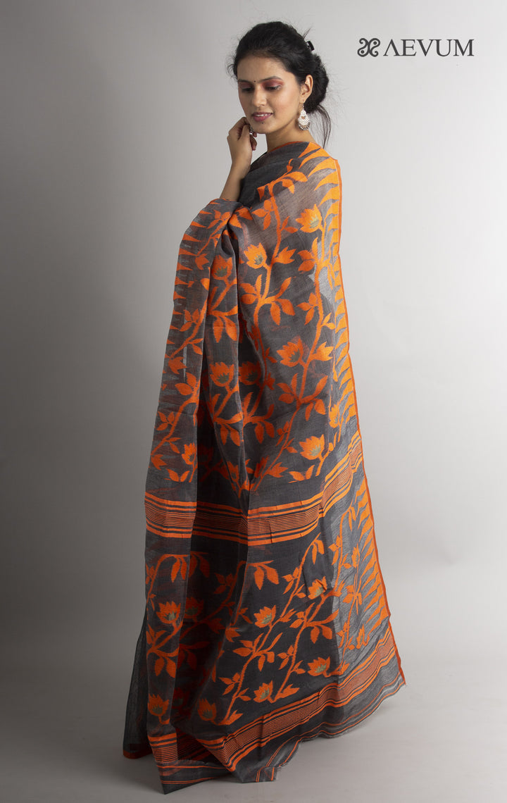 Pati Lata Gap Jamdani without Blouse Piece - 0392 Saree AEVUM