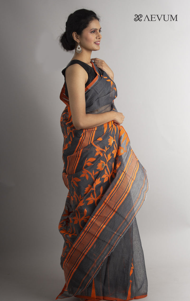 Pati Lata Gap Jamdani without Blouse Piece - 0392 Saree AEVUM