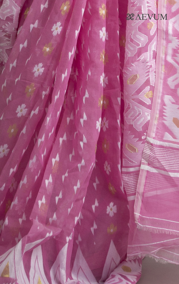 Soft  Dhakai Jamdani without Blouse Piece - 0445 - AEVUM